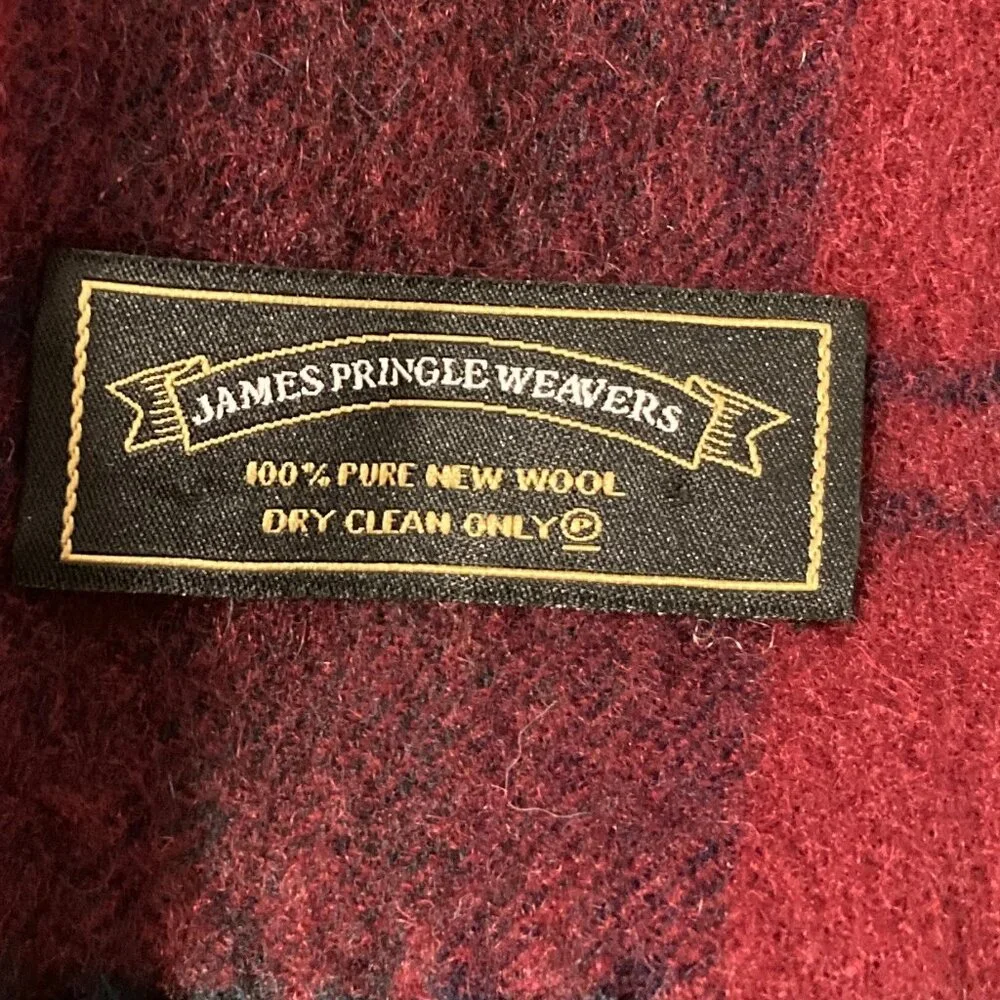 James Pringle Weavers 100% Wool Tartan Plaid Scarf Scotland